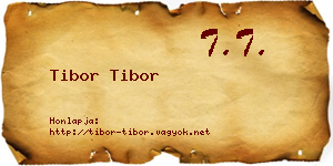 Tibor Tibor névjegykártya